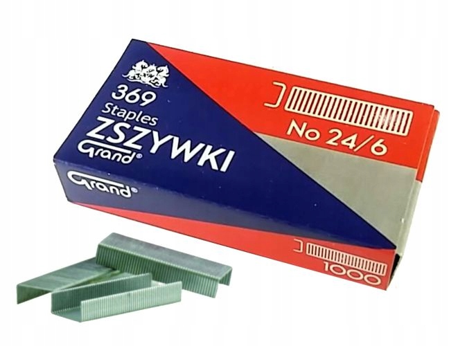 

Zszywki 24/6 stalowe mocne ostre Grand