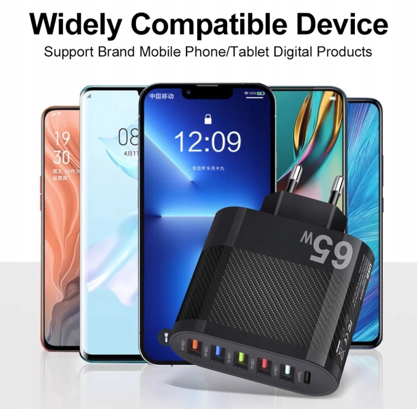 Ładowarka USB PD 65W 5x usb A + 1x usb C Pd= 6 portów Kod producenta yejiaDFGDFG1