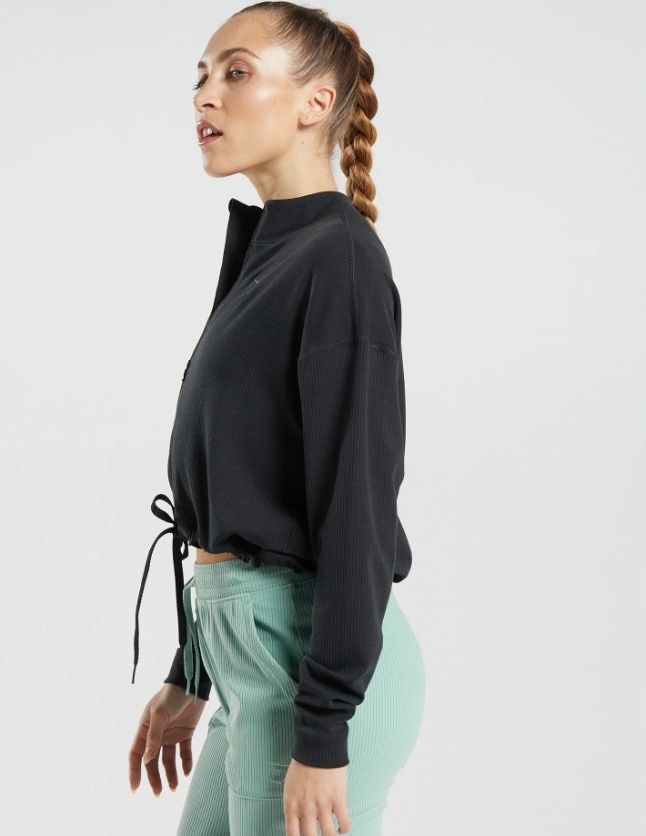 GYMSHARK BLUZA DAMSKA SPORTOWA ROZPINANA PRĄŻKOWANA CZARNA L 0Z4D7_A* Marka Gymshark