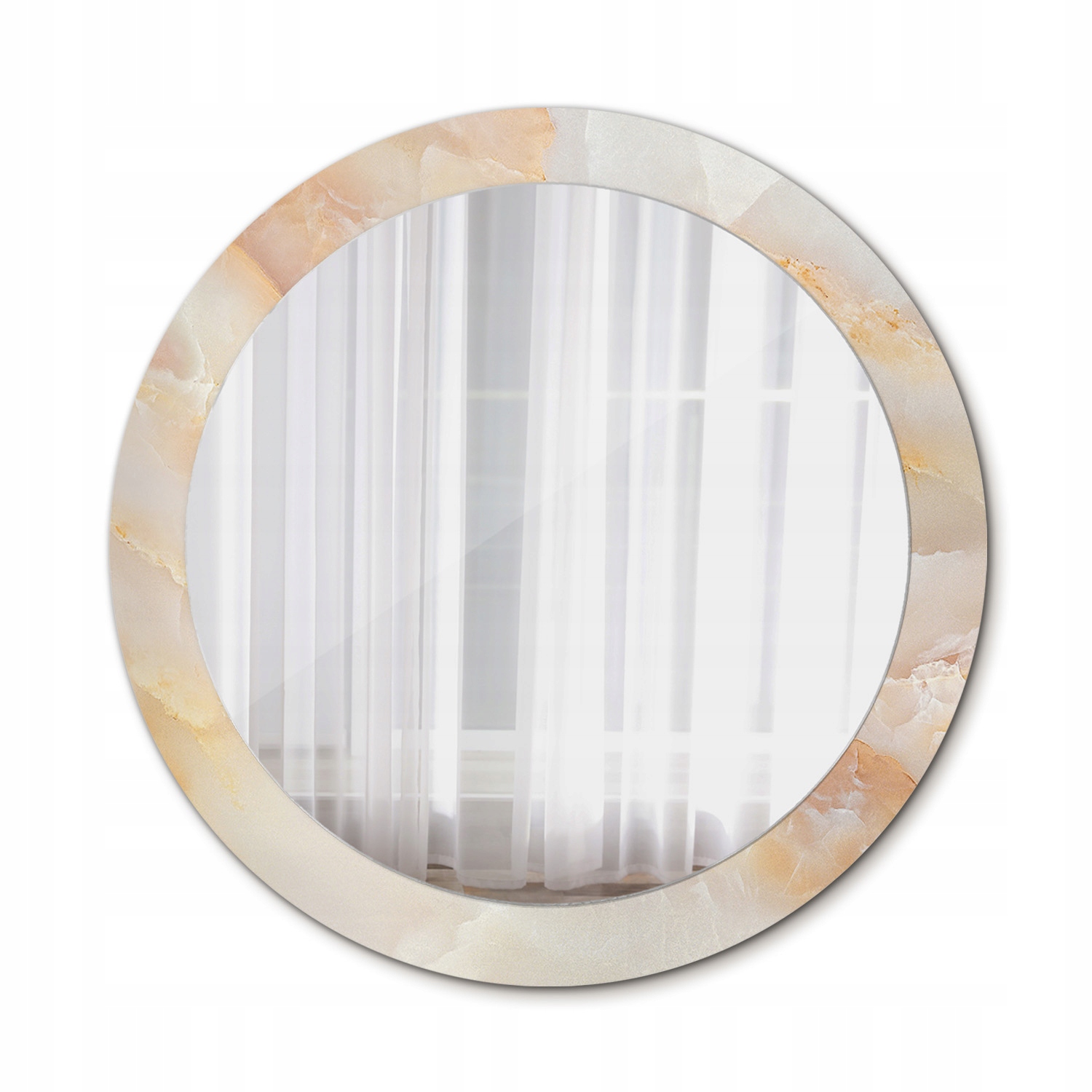 Moderné okrúhle zrkadlo Mramor onyx 80 cm