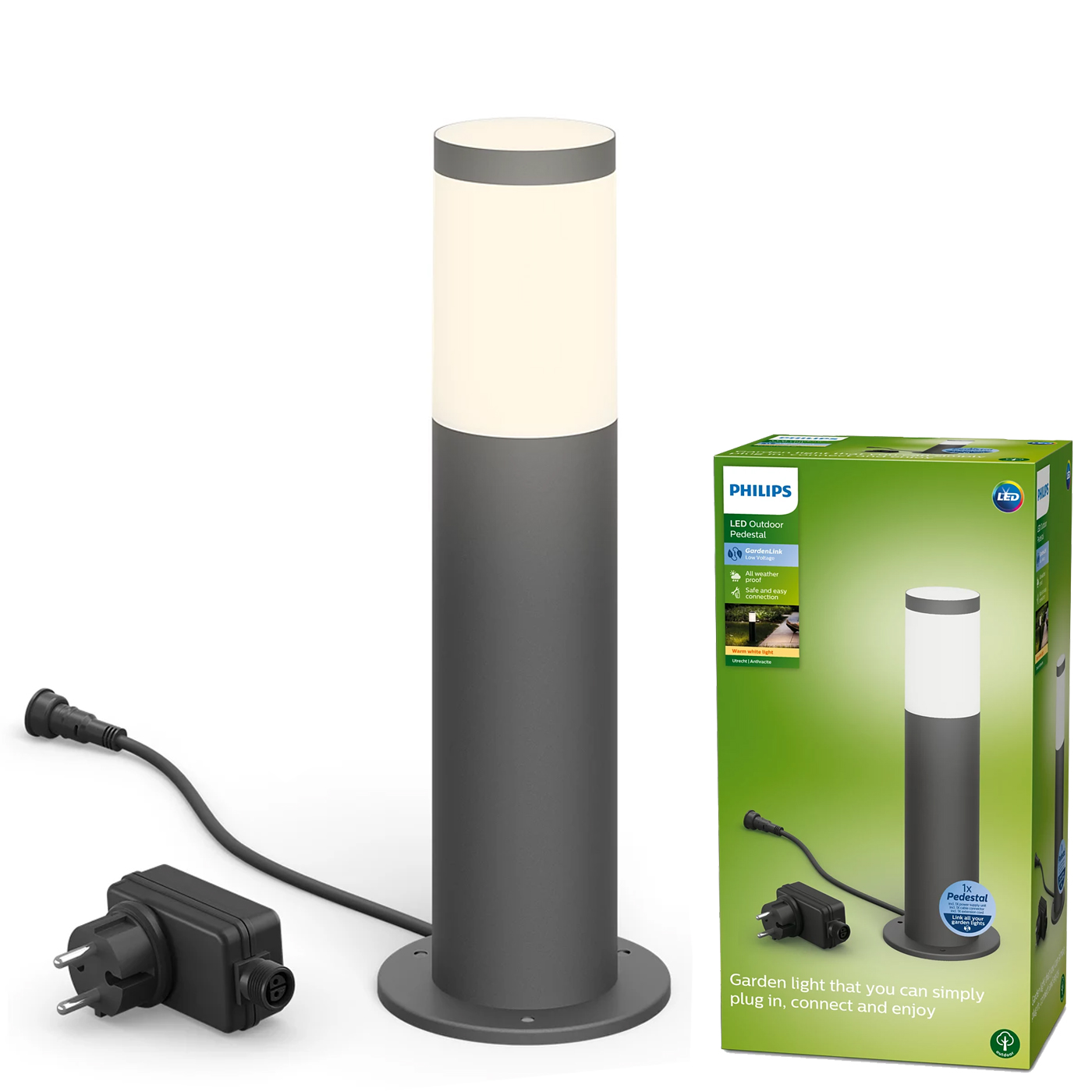 Philips Led Lampa Venkovní zahradní sloupek 6W 2700K 600lm 230V 34,9 cm