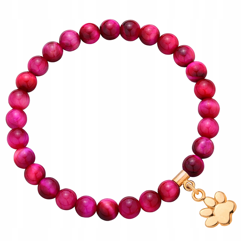 

Bransoletka z kamieni z psią łapką tygrysie oko