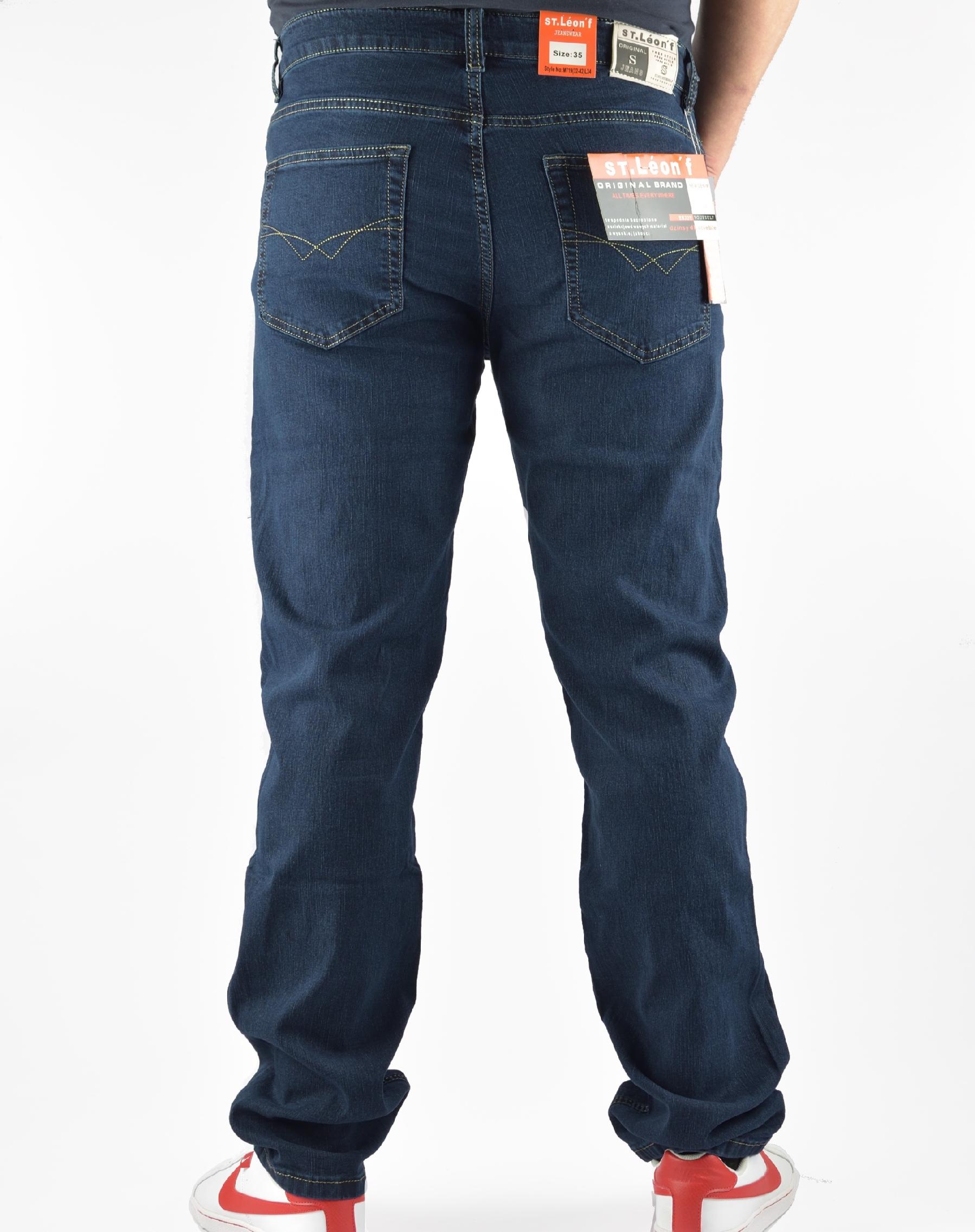 MESKIE JEANSY ST.LEON f SPODNIE GRANATOWE 35/30 Zapięcie zamek