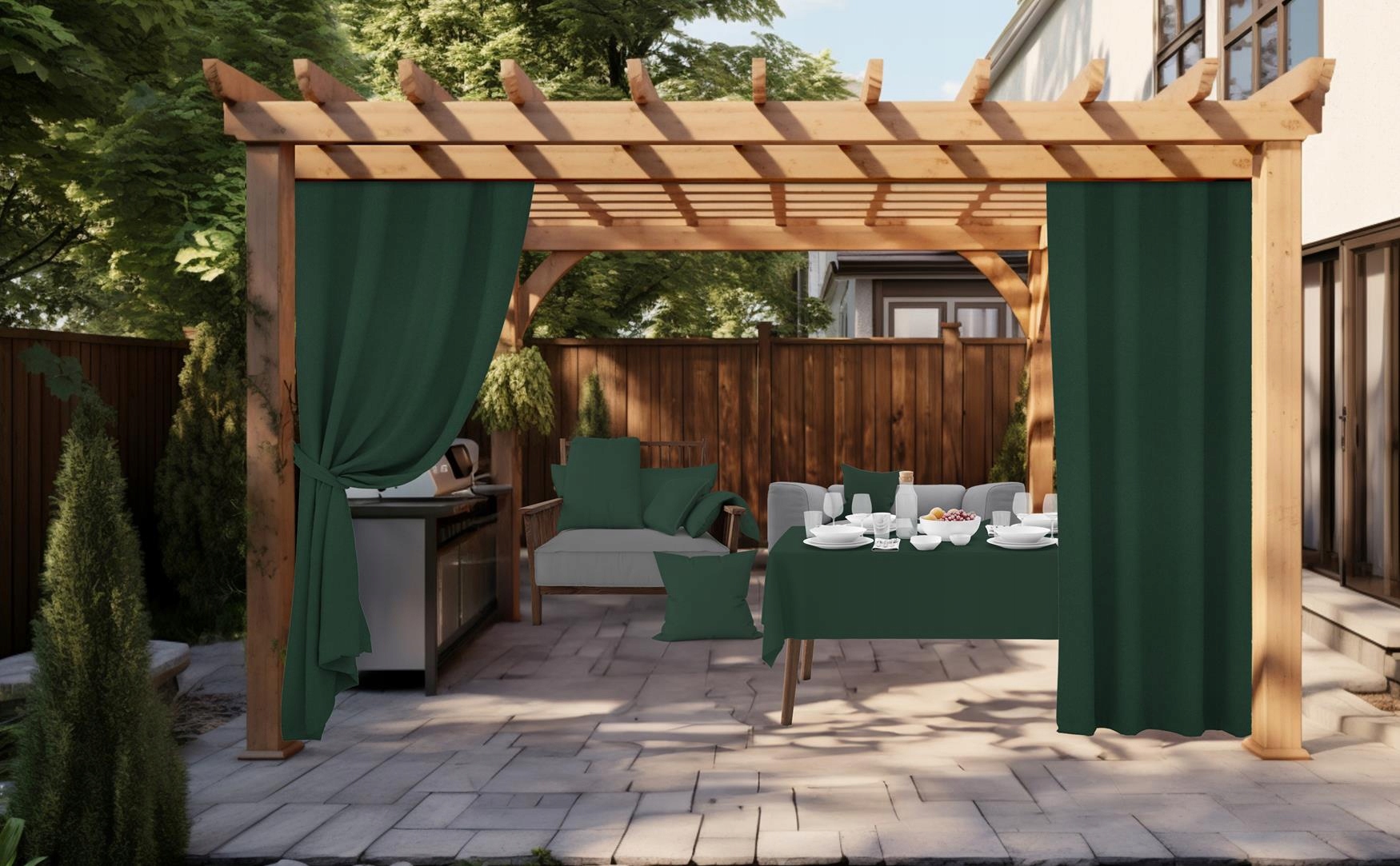 ZASŁONY OGRODOWE 155x200 WODOODPORNE ZASŁONA NA TARAS DO ALTANY TUNEL Producent HomeView