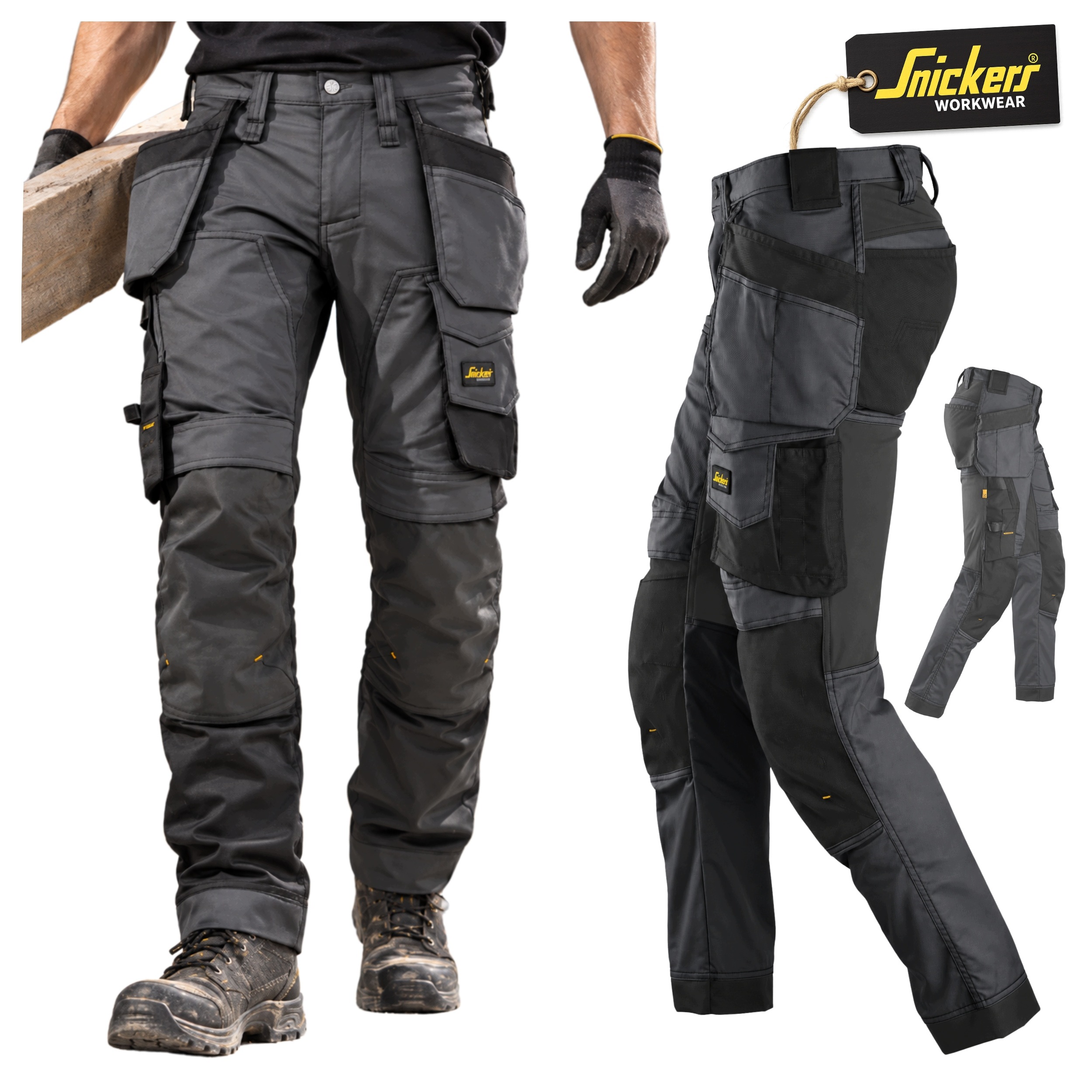 Pánské elastické pracovní kalhoty Snickers Stretch Silné Cordura montérské