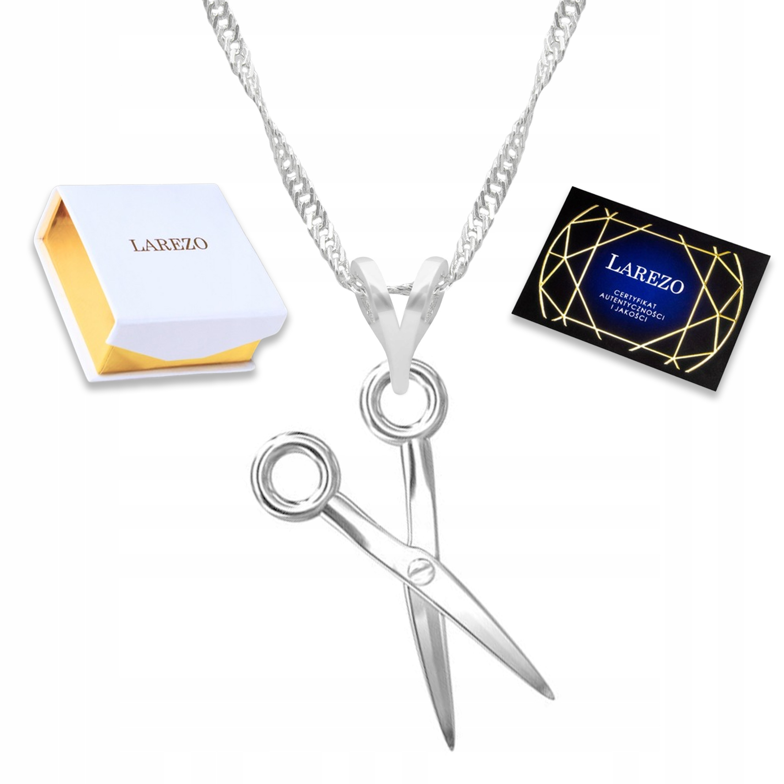 Stříbrný náhrdelník Nůžky Kadeřník Přívěsek pro kadeřnici Stříbro 925