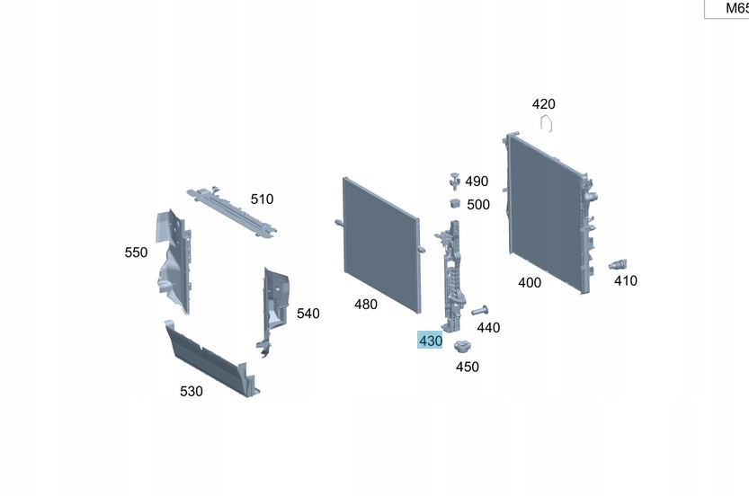 RAMA MOCOWANIE CHŁODNICY PRAWE MERCEDES SPRINTER 907 910 Numer katalogowy części A9075040100