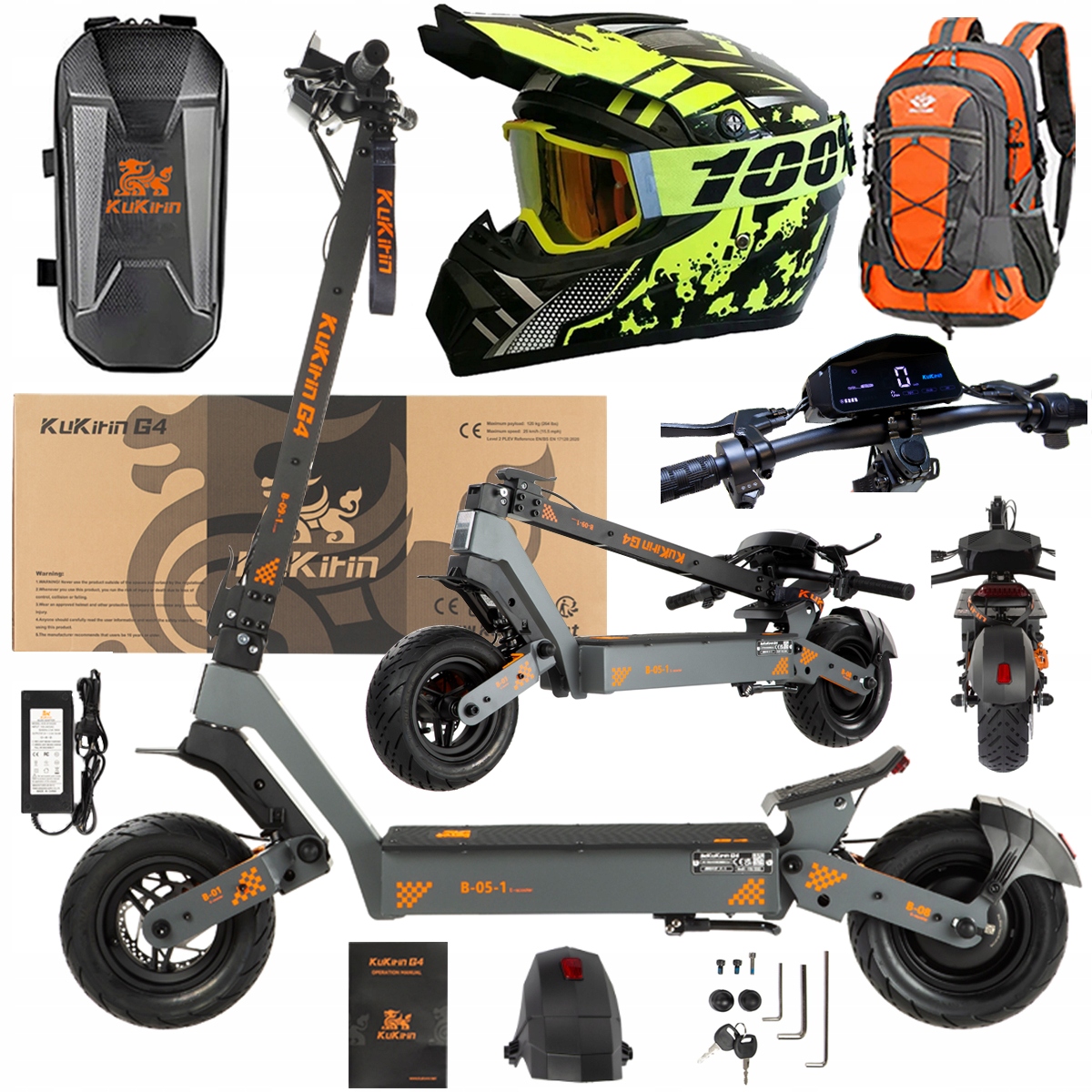 KuKirin G4 Skládací elektrická vozidla 2000W 70KM/H 60V 20Ah 75km Dárek