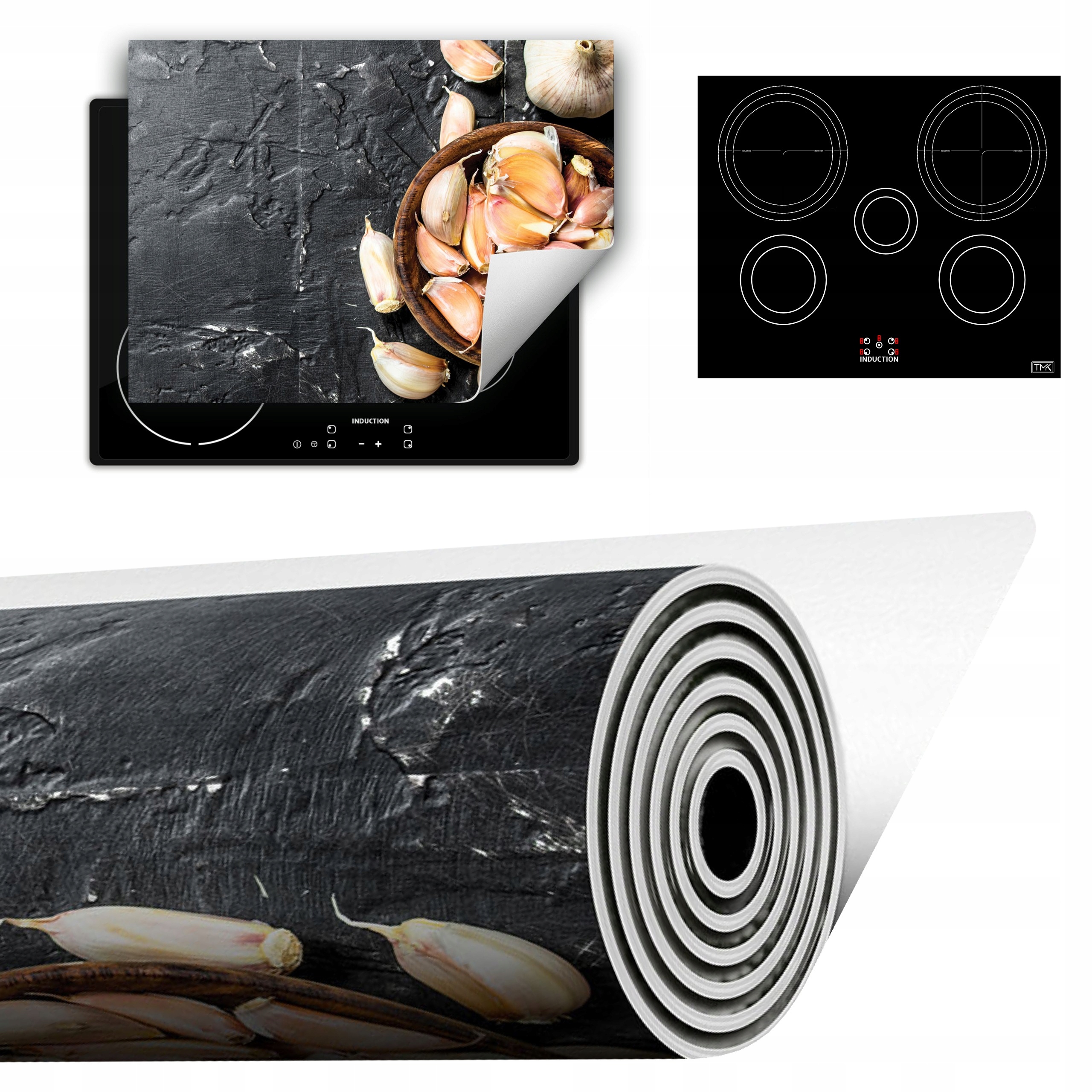 Vinylová Podložka Do Kuchyně Více Místa 70x52 břidlice česnek