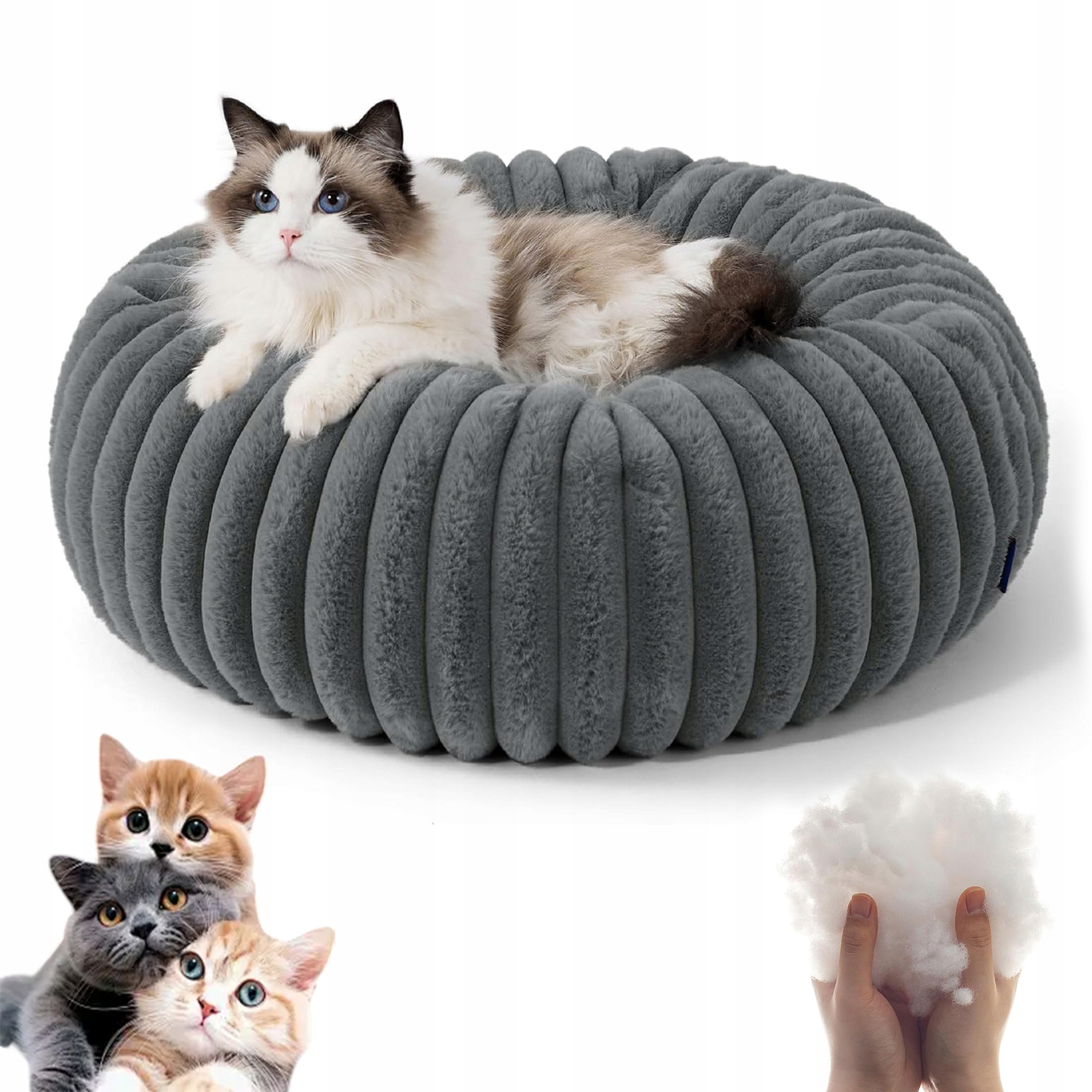 Levně Pelíšek Pro Psa Kočku Kulaté 50 CM, protiskluzové, Měkké