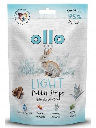 5x Ollo Sušené králičí proužky, lehké, 80g