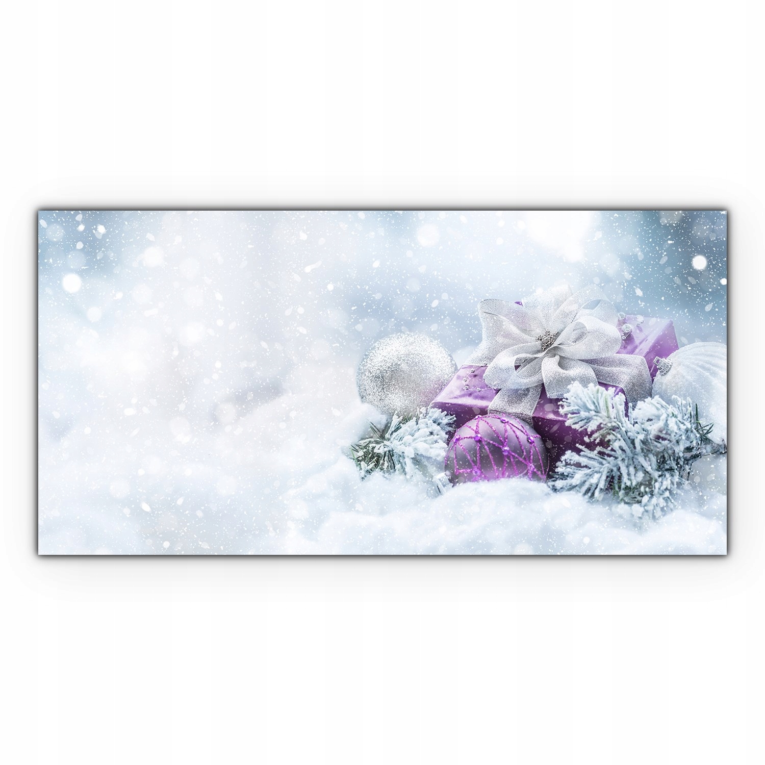 

Nowoczesny szklany obraz Śnieg bombko 140x70 cm