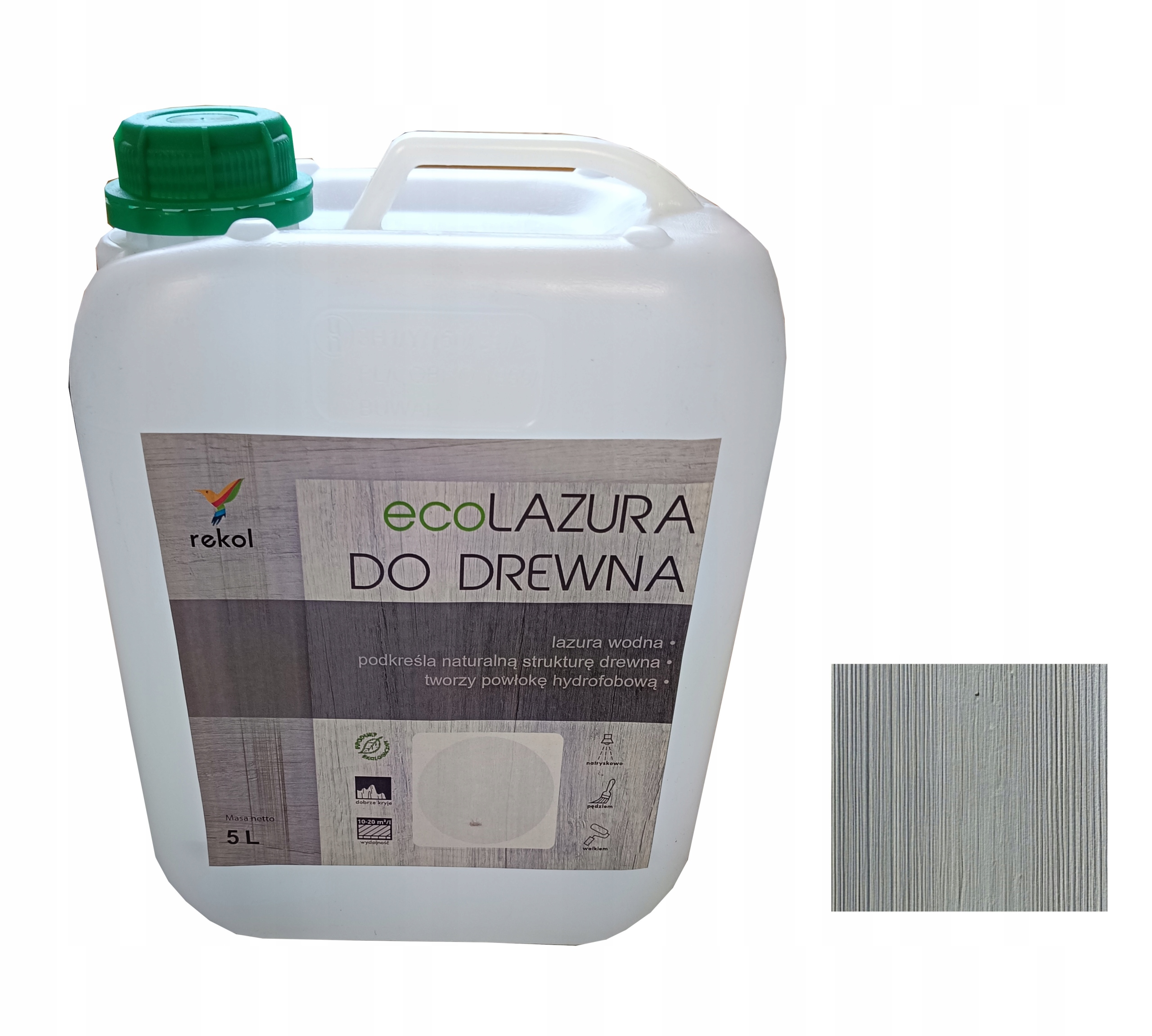 Rekol Ecolazura Na Fasádní Dřevo 5 L Šedá Ochranná