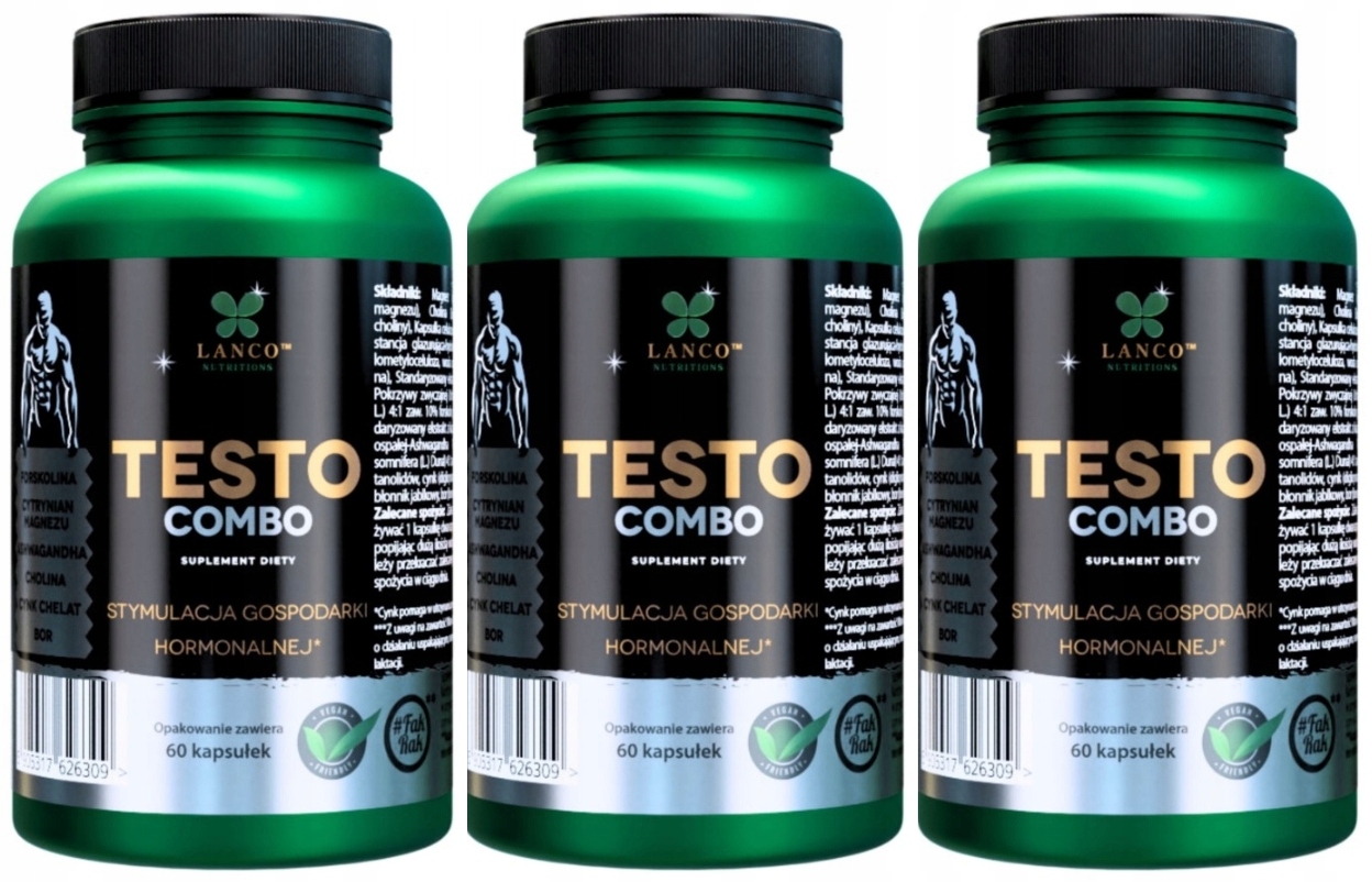Sada 3x Testo Combo 60 kapslí, Lanco Nutritions