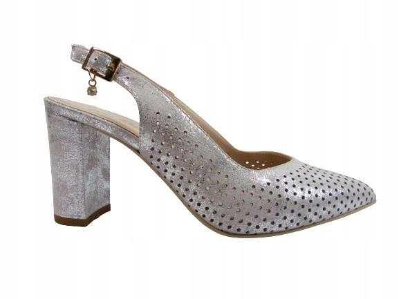 Stříbrné sandály bez patky měkké Sala 37