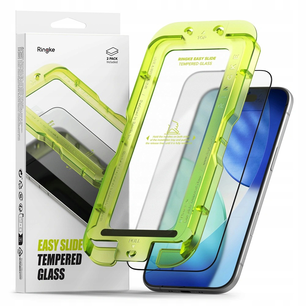 Szkło Hartowane Ringke Easy Slide 2- Pack iPhone Air Black Ringke