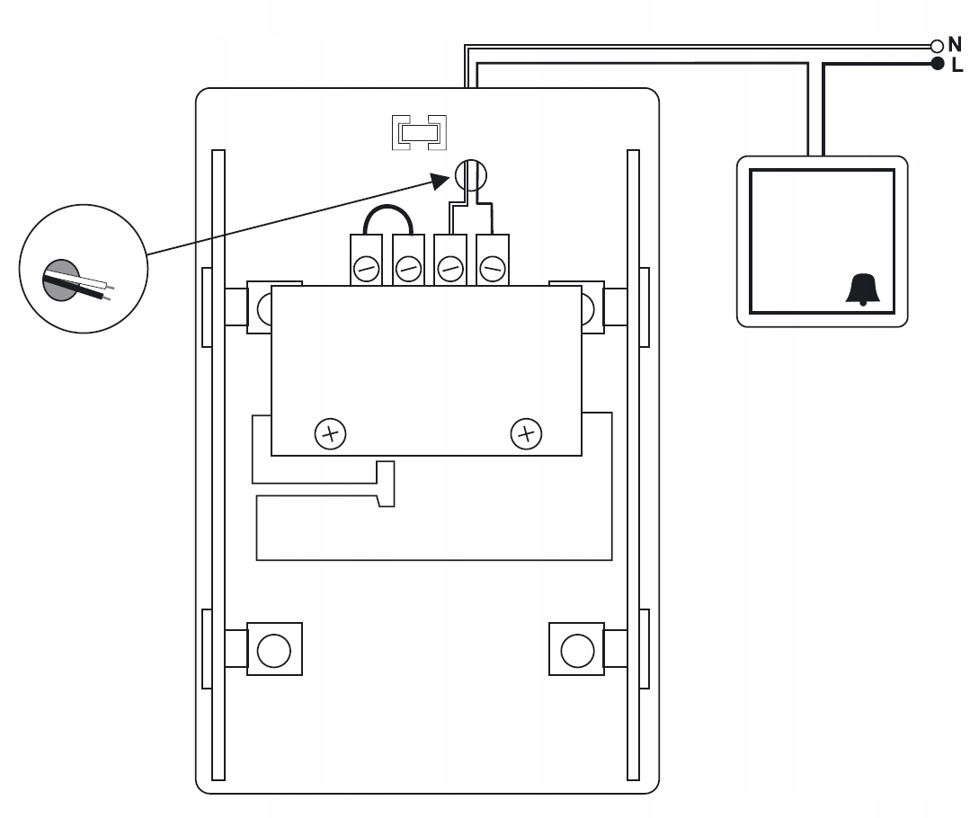 DZWONEK PRZEWODOWY DO DRZWI 230V 2 TONOWY CZARNY Rodzaj przewodowe