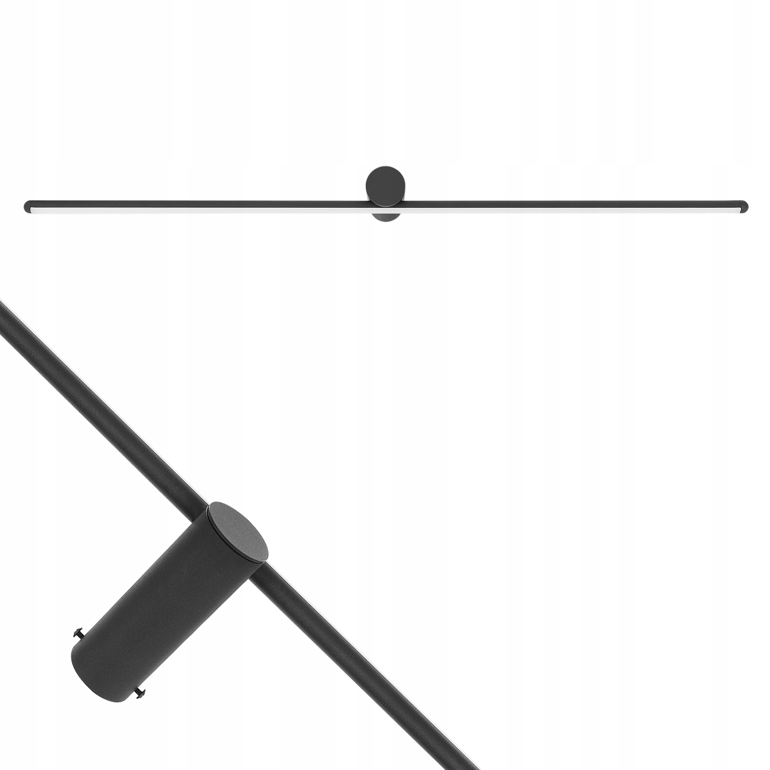 Nowoczesna lampa ścienna czarny kinkiet na lustro obraz Oki Led 42cm, slim