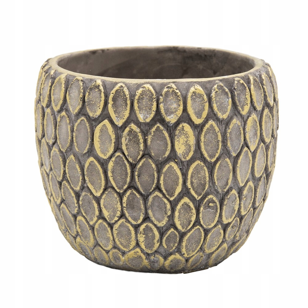 

Osłonka ceramiczna srebrna Ø 15cm doniczka łuska