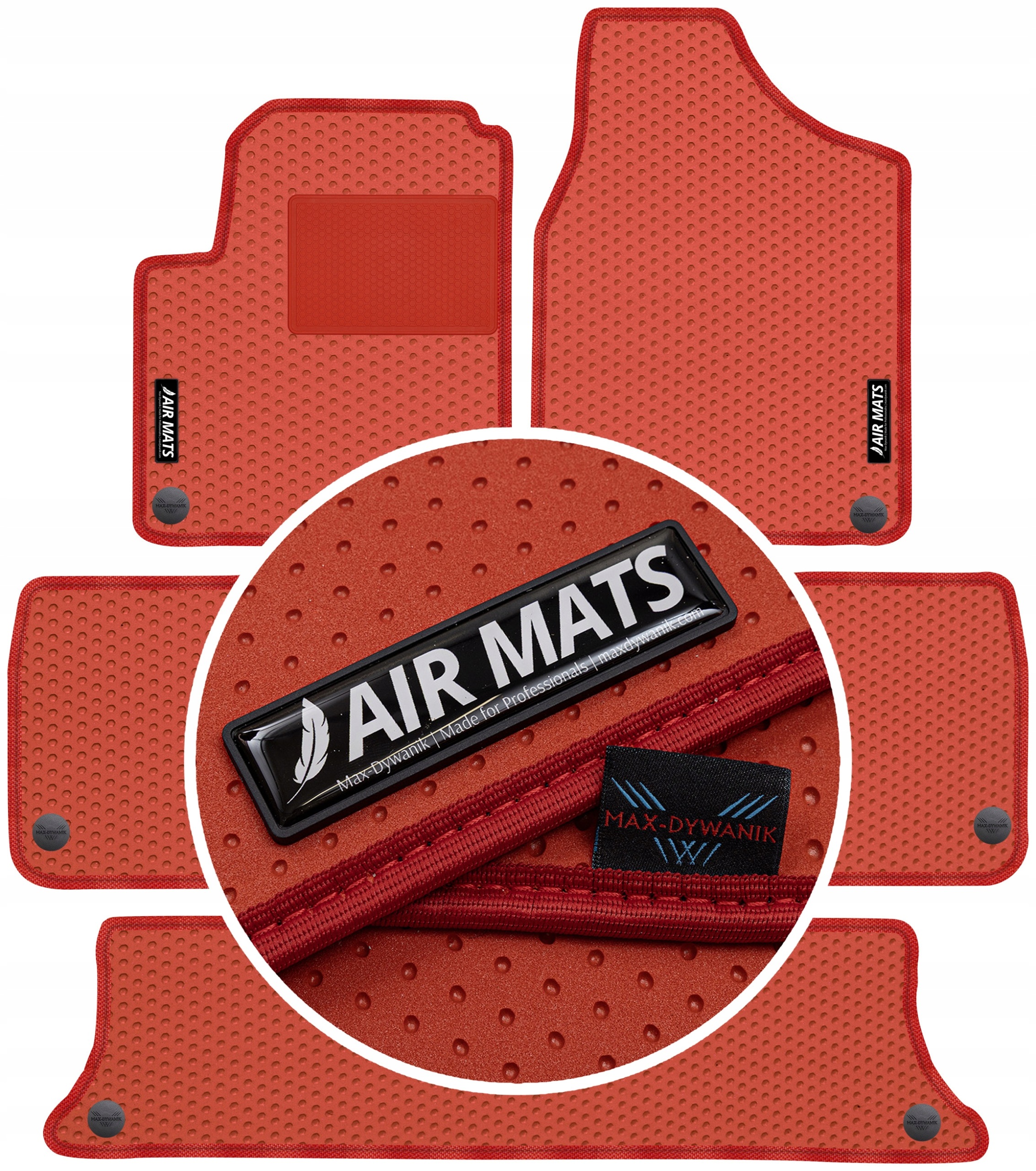 Vw Sharan I 7os 1998-2010 Gumové rohože Air Mats Červené