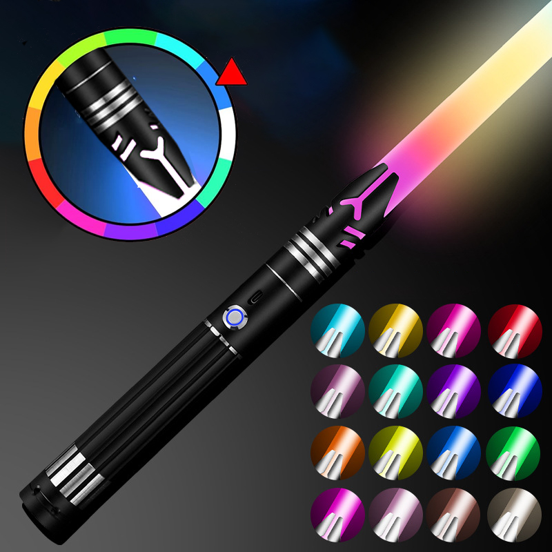 MIECZ ŚWIETLNY ŚWIECĄCY Z DŹWIĘK ZABAWKOWY LED RGB 16 KOL METAL MIECZ USB Kod producenta QJKJ-A2-338