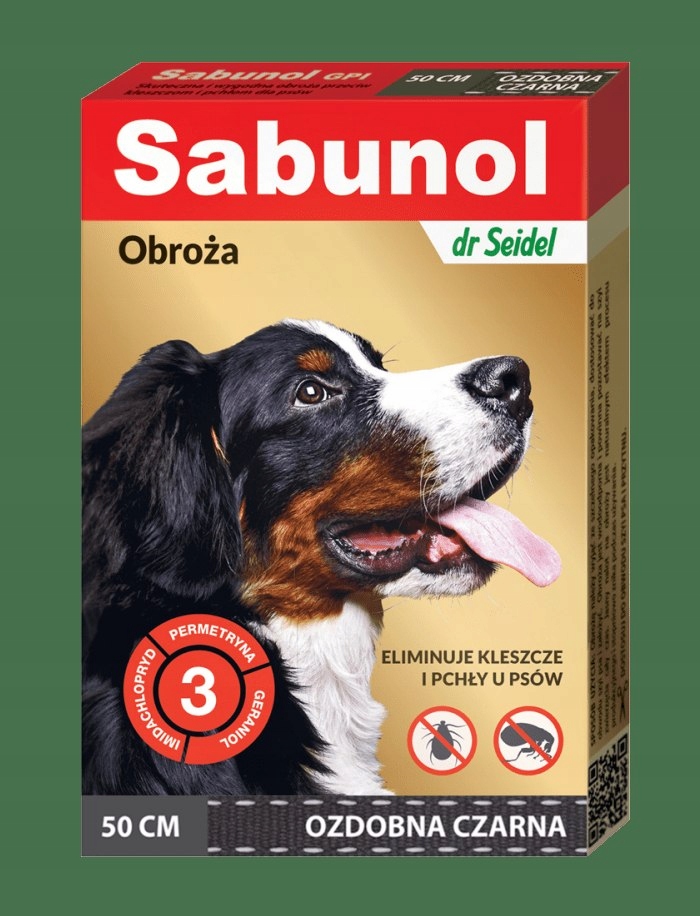 

Sabunol Gpi obroża ozdobna czarna przeciw kleszczo