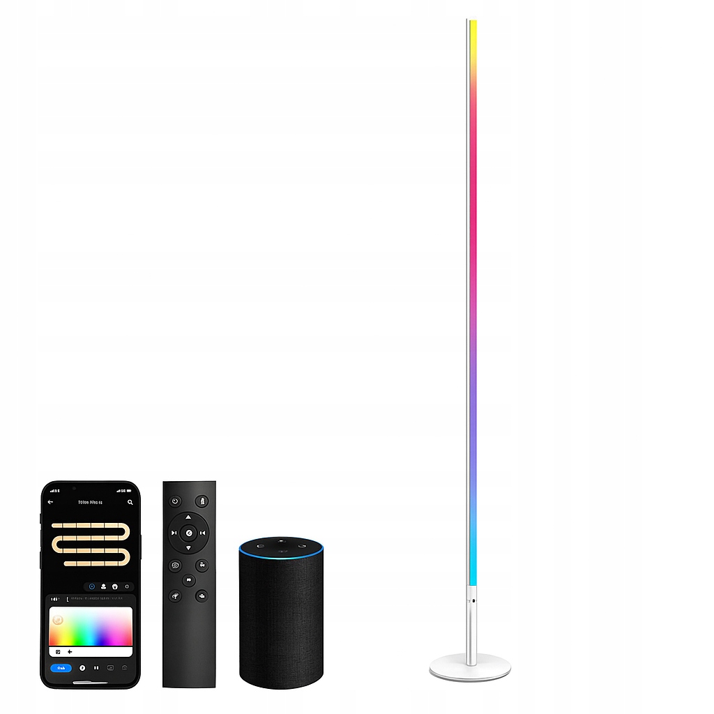 Stojací Led lampa Inteligentní Wifi 147 cm Kompatibilní s Alexa a Google Home