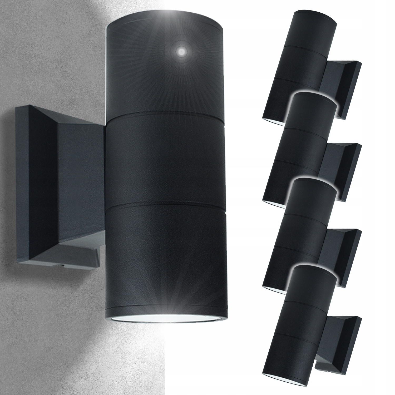 5x Vodotěsné venkovní nástěnné svítidlo Dekorativní hliník