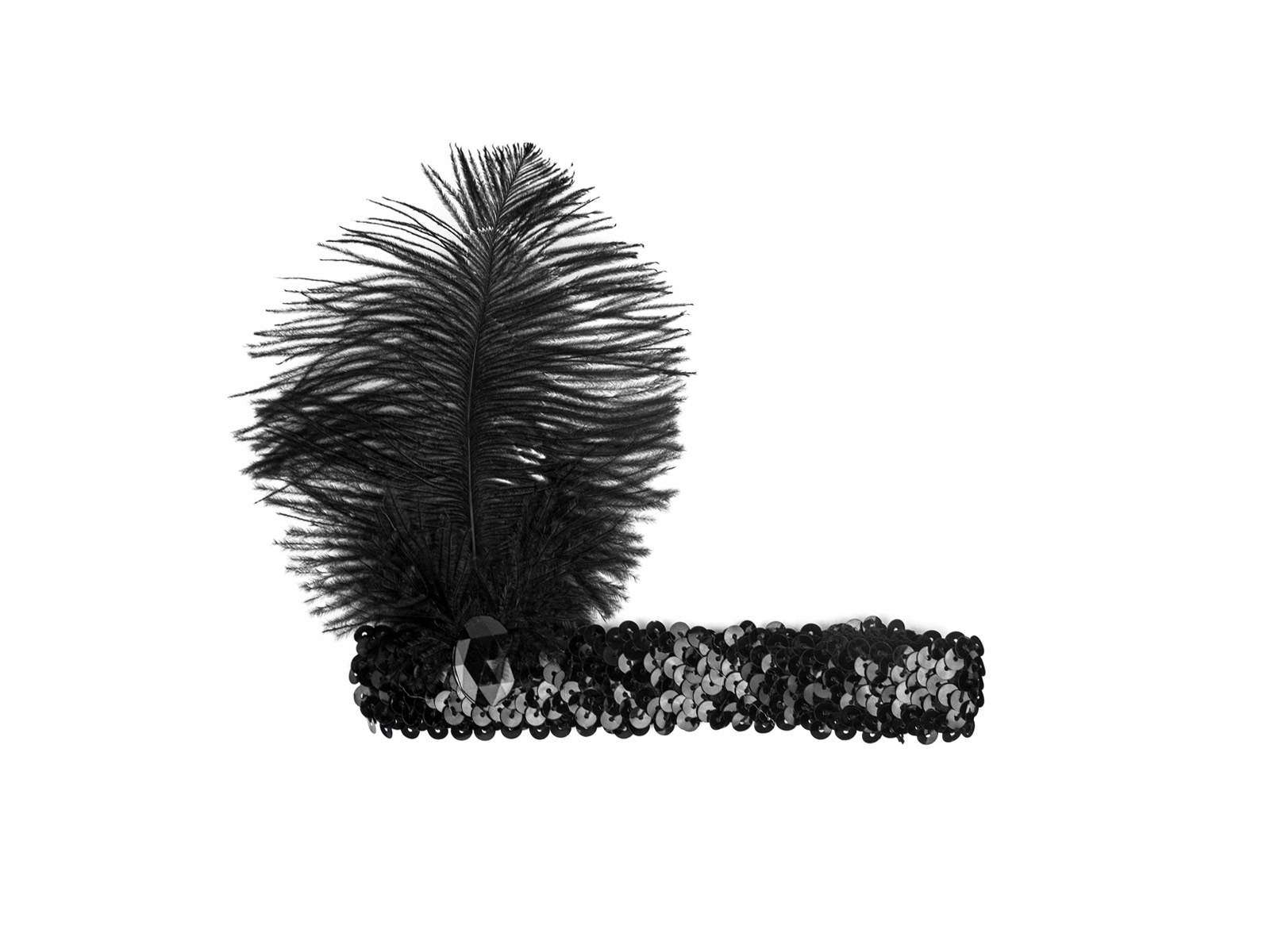 Zestaw retro lata 20 rękawiczki, opaska, cygaretka Kolor dominujący czarny