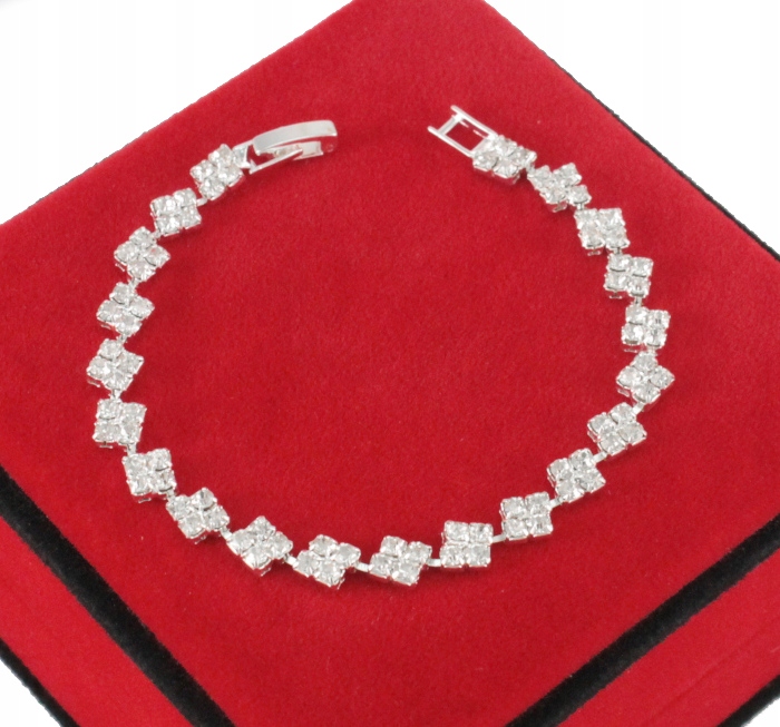 

Bransoletka Srebrna Zapinana Szklane Cyrkonie