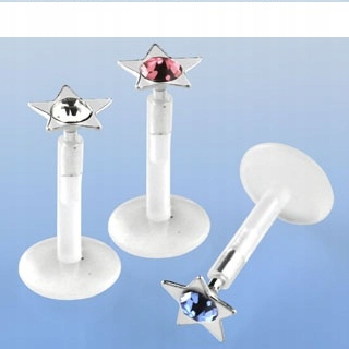 

Labret z bioflexu ze srebrną główką 6 mm