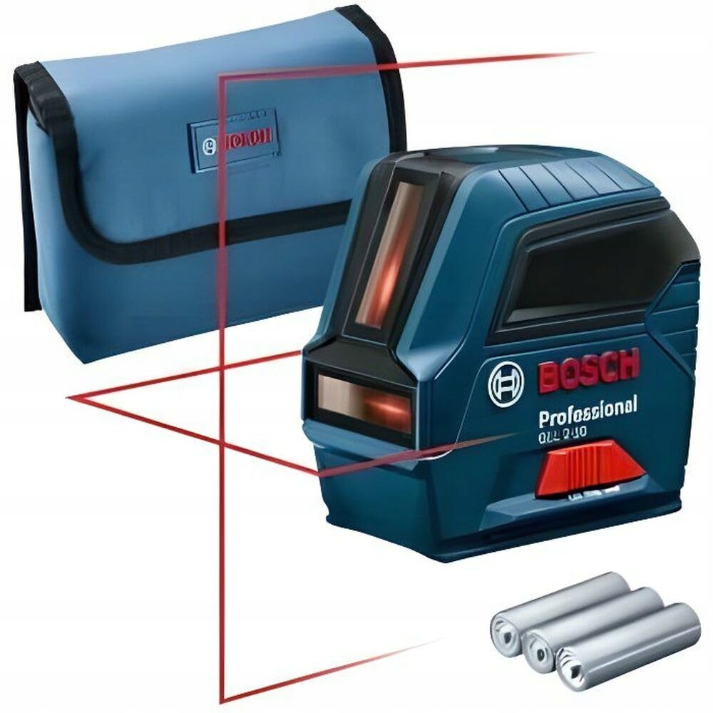 BOSCH Professional Laser Liniowy Czerwony Zasięg Do 10m Baterie AA Torba