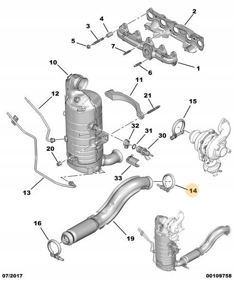 ŁĄCZNIK OBEJMA RURY TŁUMIKA Numer katalogowy części 171367