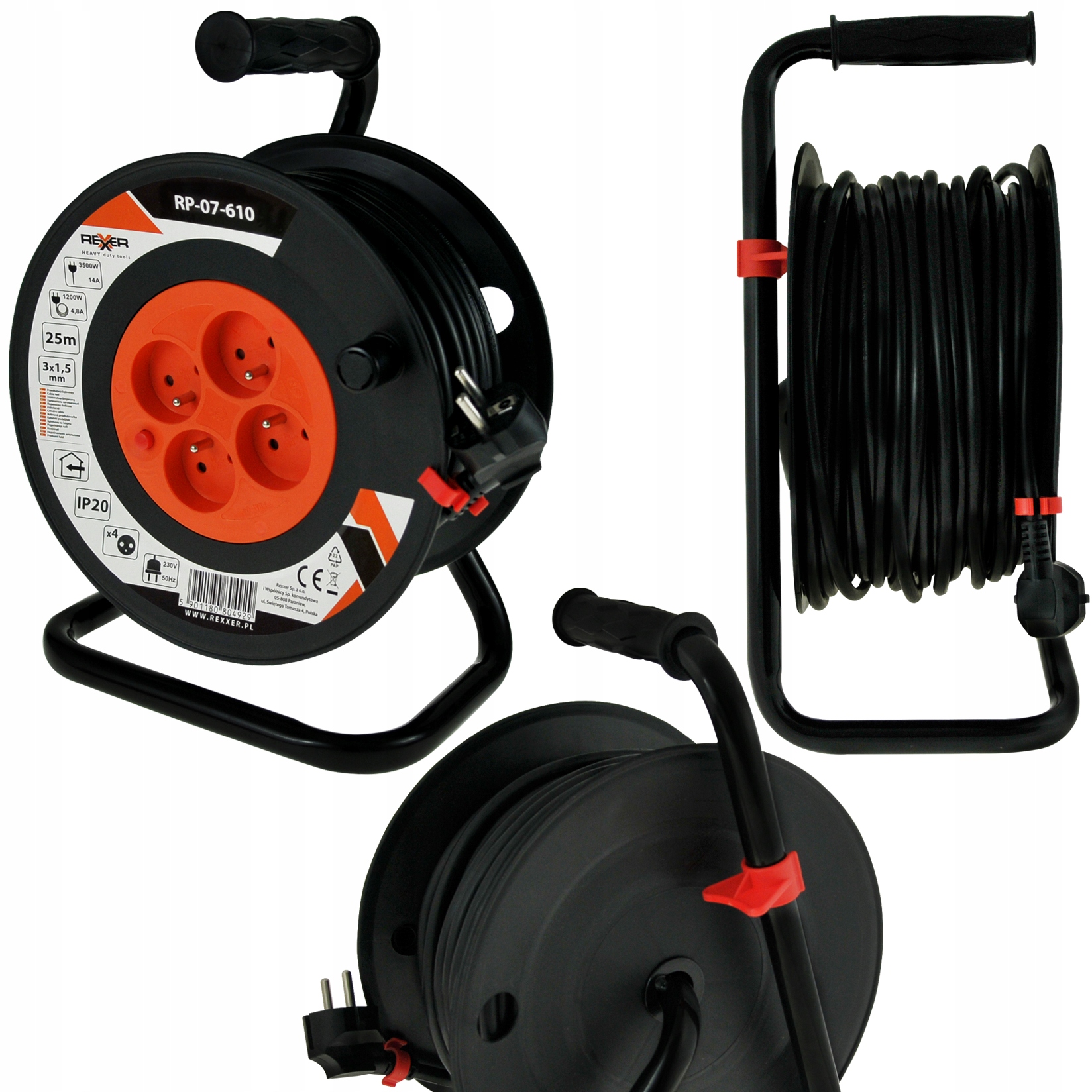 

Przedłużacz Na Bębnie Bębnowy 25m 3x1,5 4 Gniazda