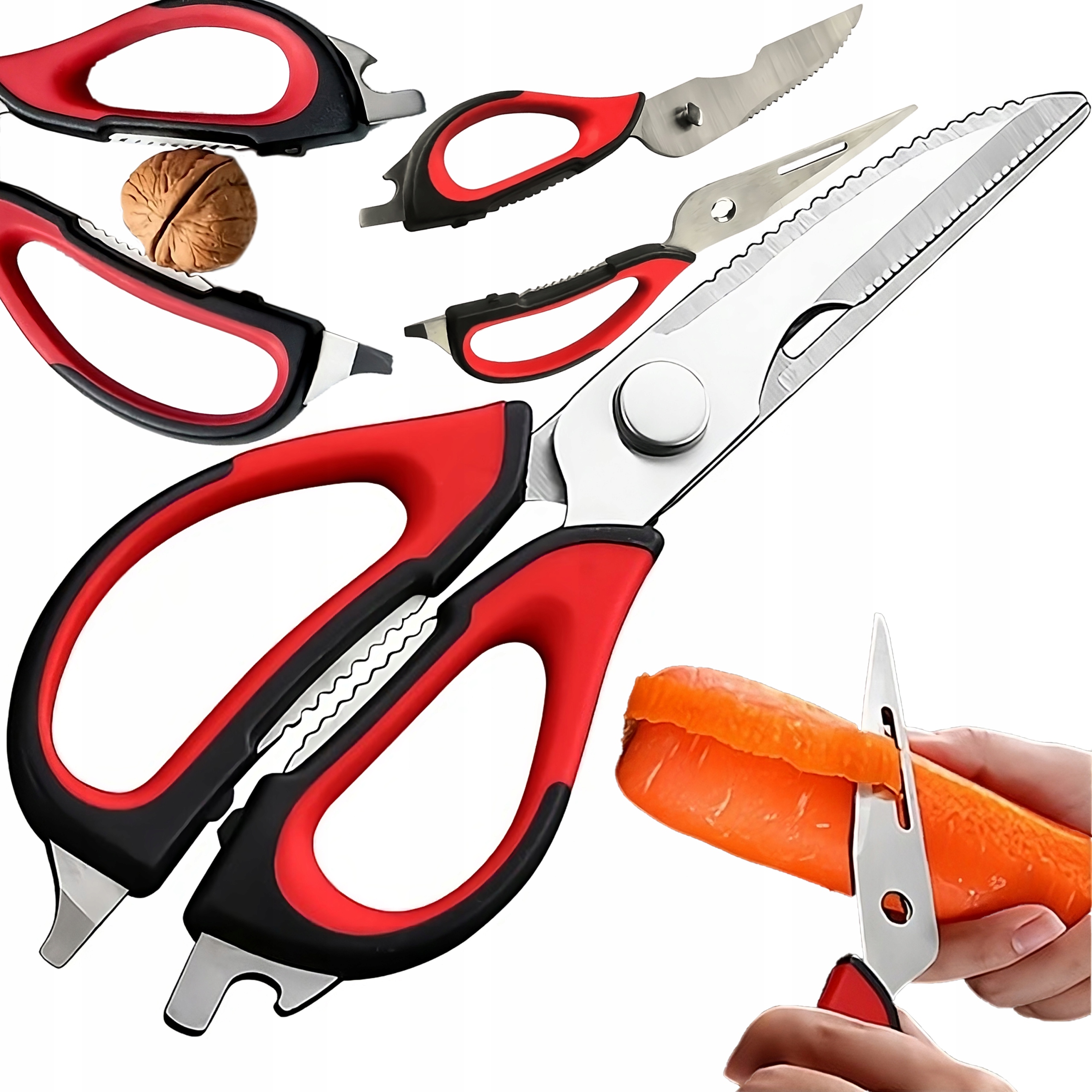 WIELOFUNKCYJNE NOŻYCE KUCHENNE ROZŁĄCZANE NOŻYCZKI OTWIERACZ