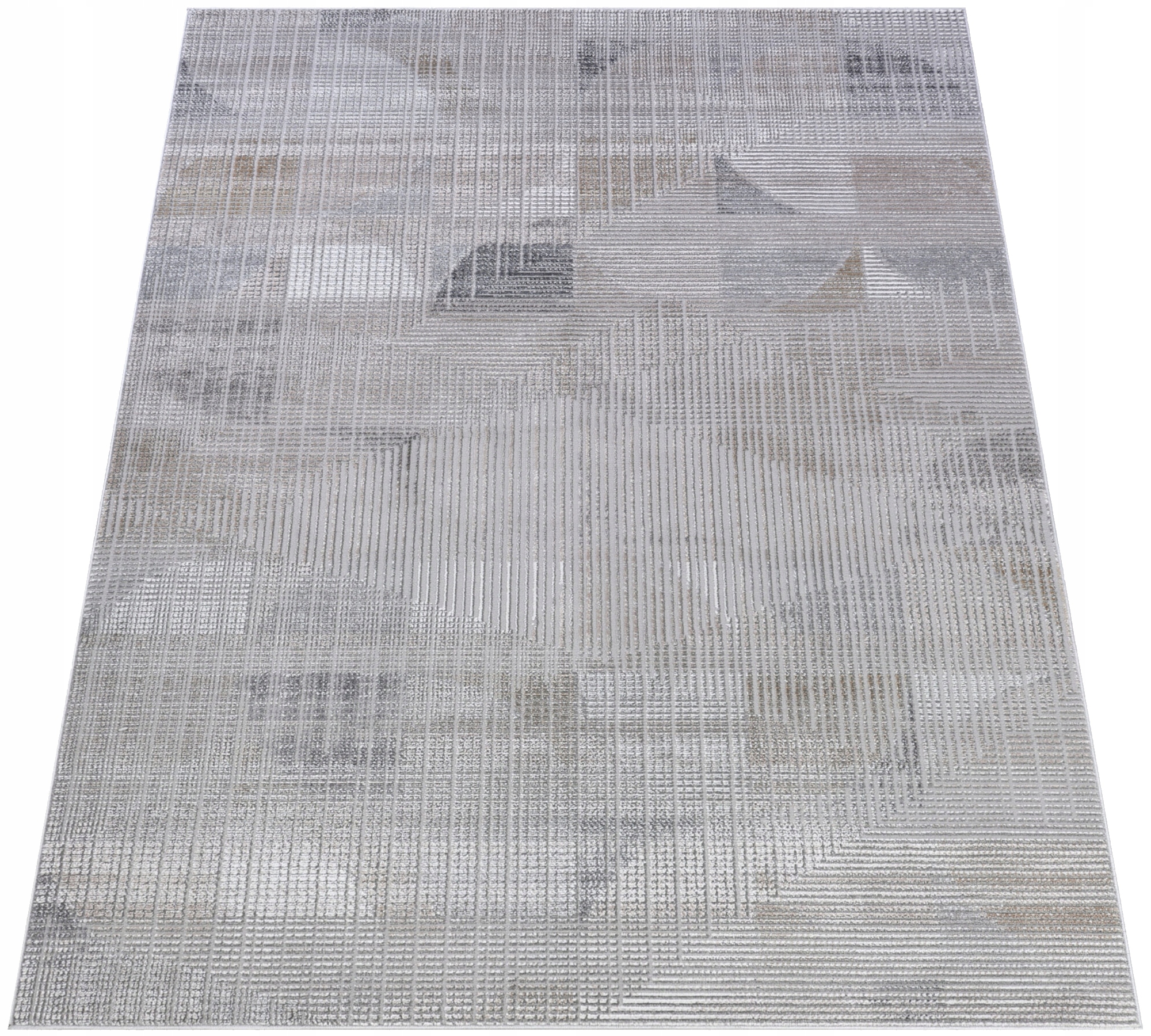 Koberec Komo 140x200 Štýlový Moderný s leskom šedý béžový w08