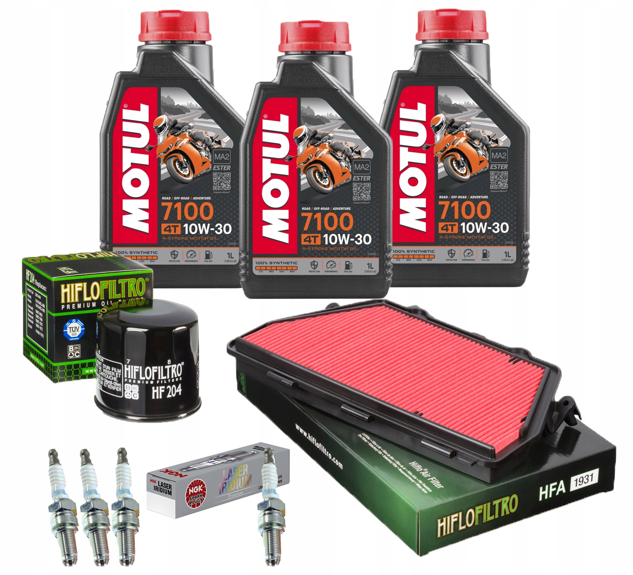 Olej Motul 7100 do HONDA CBR1000RR SC59 10W30 Filtry Świece NGK