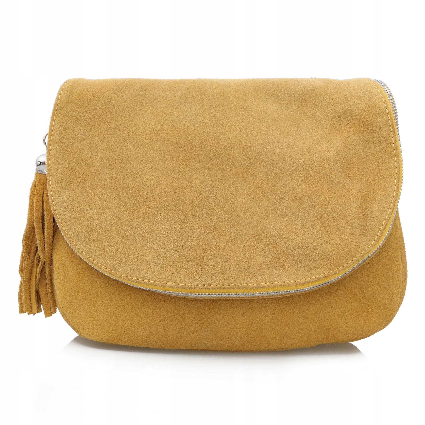 

Torebka Zamszowa listonoszka chlebak Musztardowa