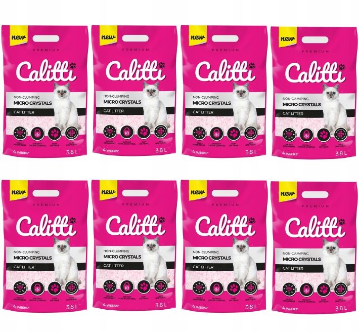 Żwirek dla kota kuwety Calitti Micro Crystals 3,8 Silikonowy 8 szt. Karton