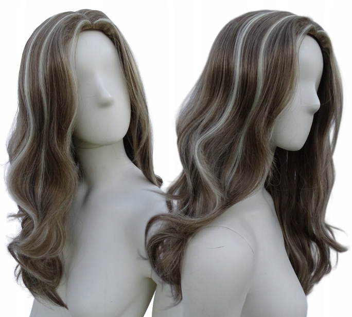 Paruka husté vlny kadeře bez ofiny blond pramínky