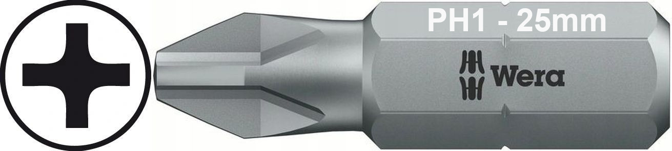 

Wera 851/1 Z Bit Grot Philips PH1 25mm 1szt