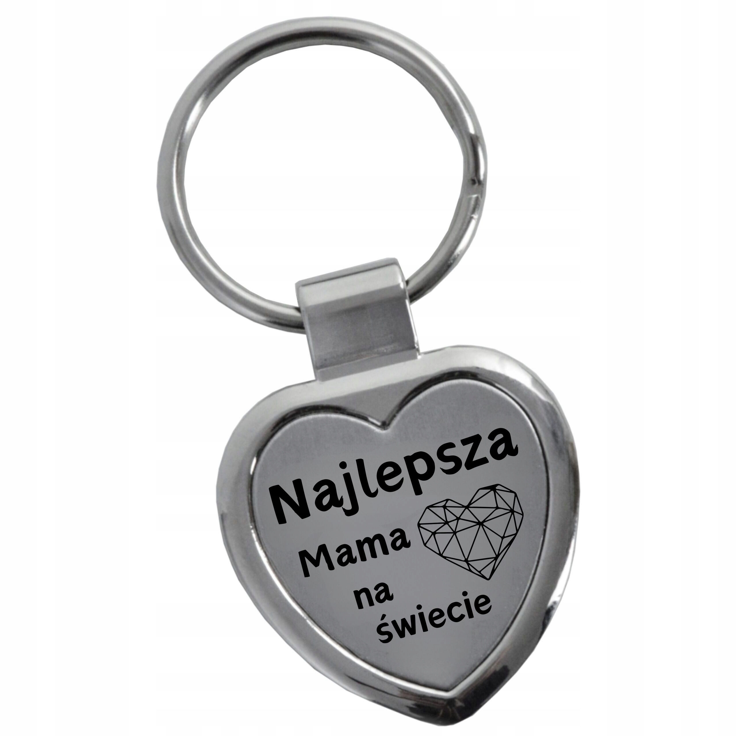 Prezent na dzień Matki dla Mamy Brelok do kluczy Serce z Grawerem Metalowy Marka inna