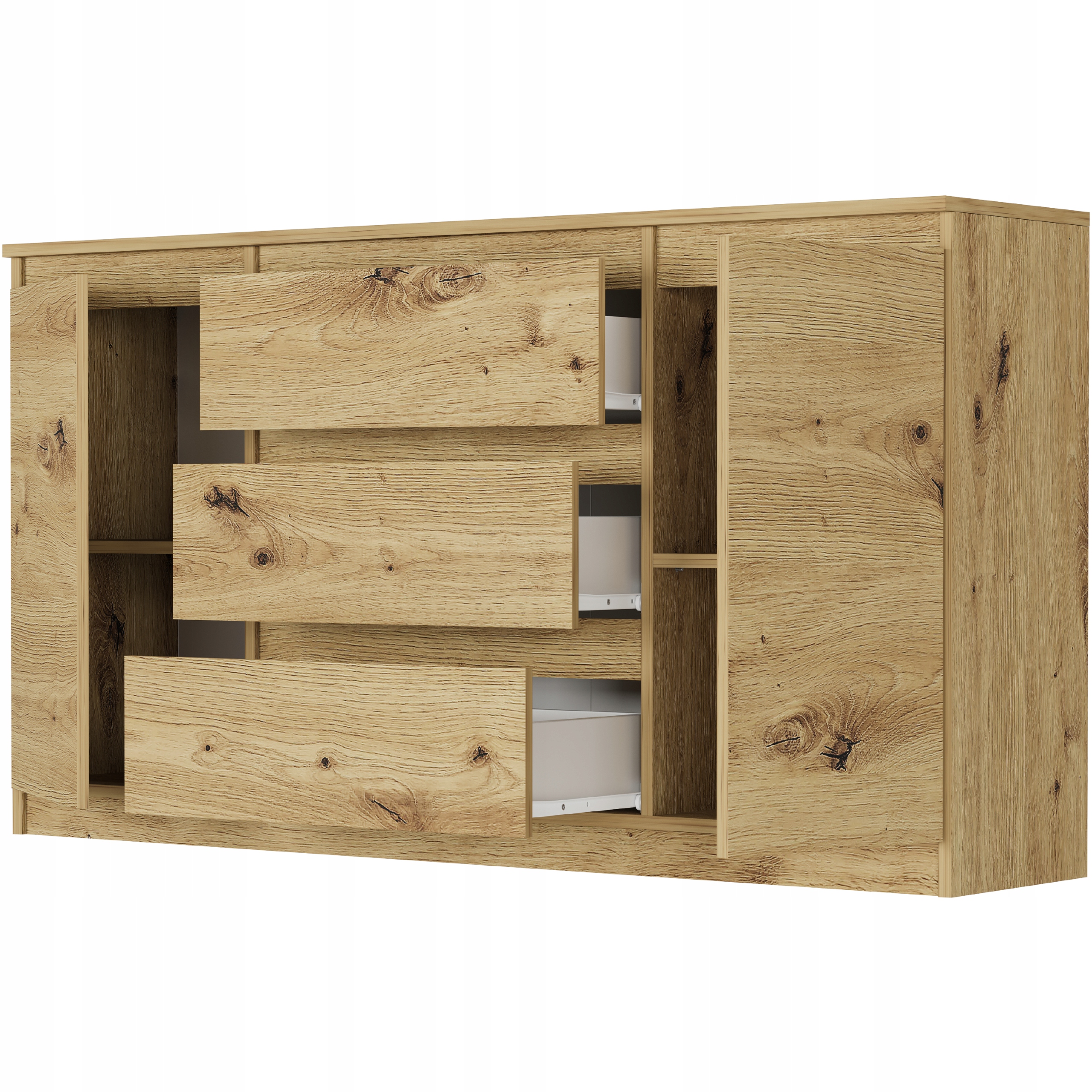 KOMODA 140 SZAFKA 3 SZUFLADY 2 PÓŁKI R-140-S3 ARTISAN