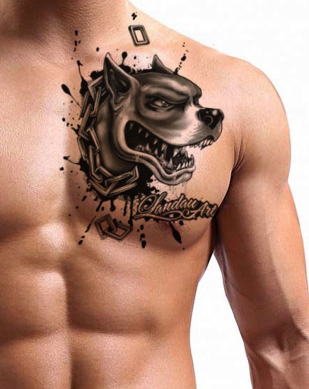 

Tatuaż tymczasowy zmywalny pies pitbull tattooland