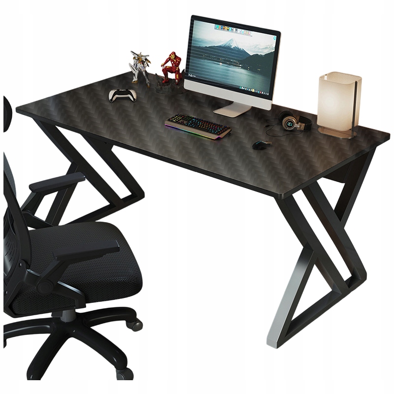 Herní Počítačový Stůl Černý Moderní Pro Hráče Loftový Stůl 120 CM