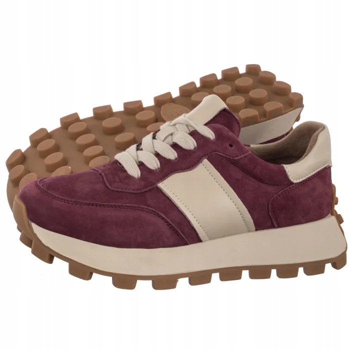 Semišové dámské tenisky na platformě Filippo Bordové DP7112