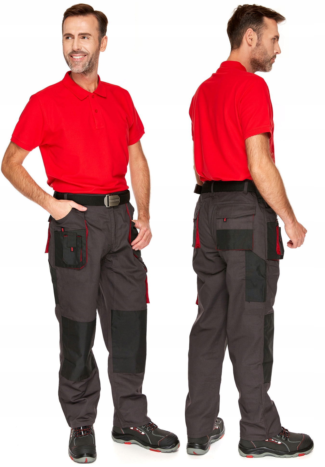

Spodnie robocze do pasa potrójne szwy Red 4XL/ 58