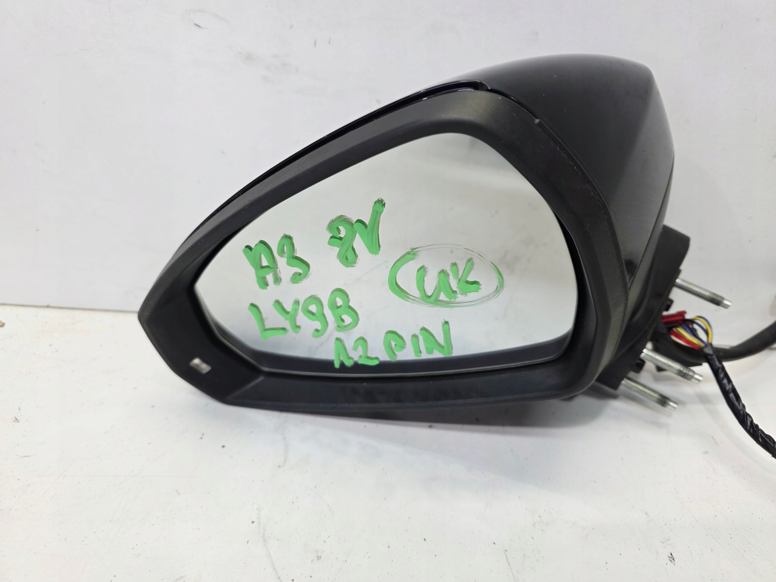 mirror exterior left EL. SKLADANE front AUDI A3 8V LY9B 12 PIN UK
