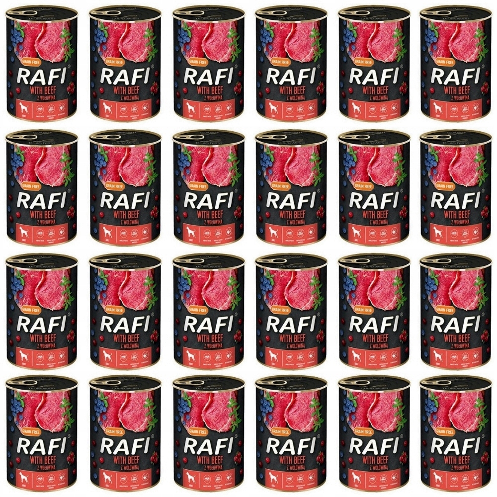 Rafi mokra karma dla psa z wołowiną 24x 400g
