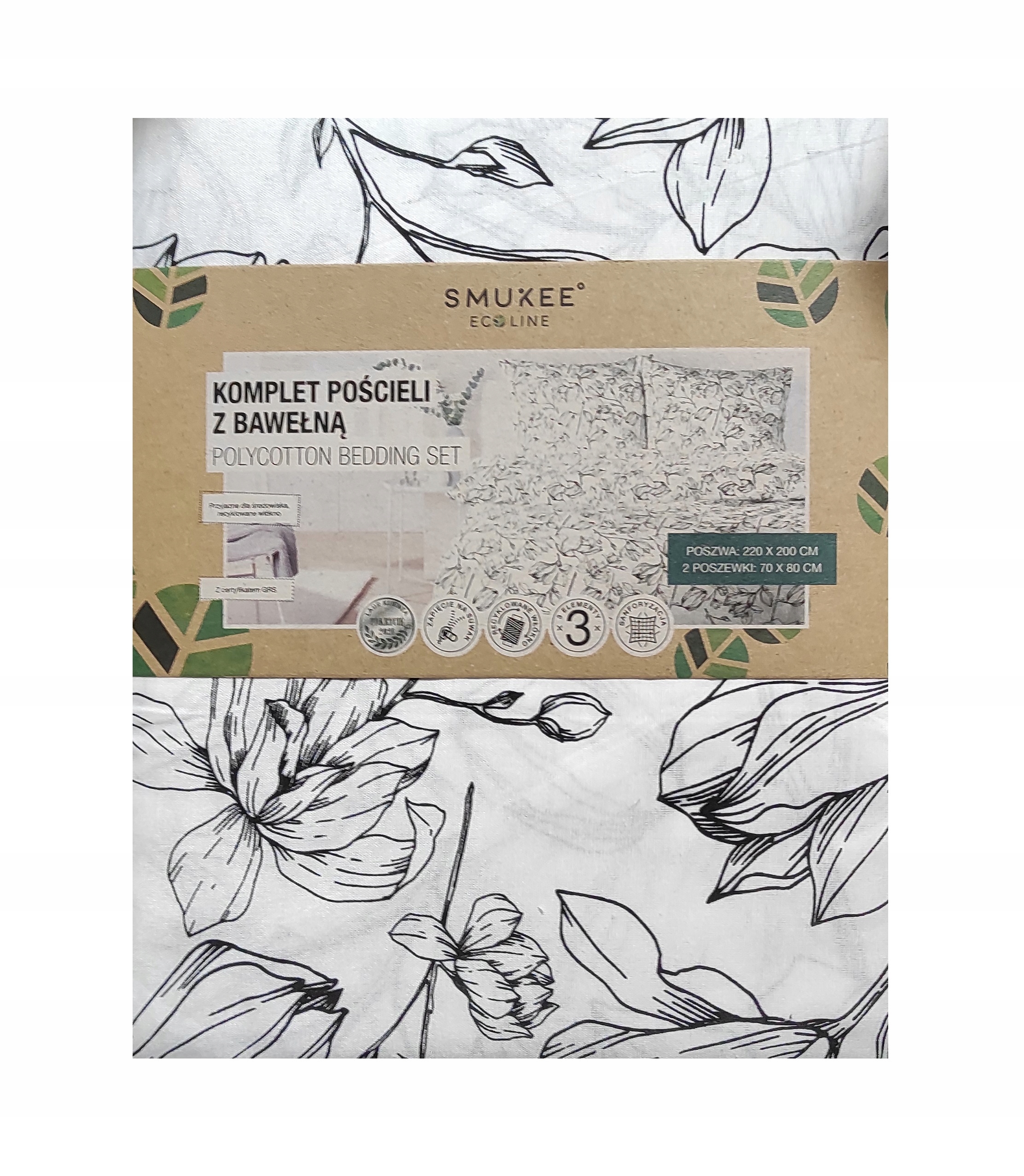 

Komplet pościeli Smukee 220x200 2x 70x80cm Ecoline